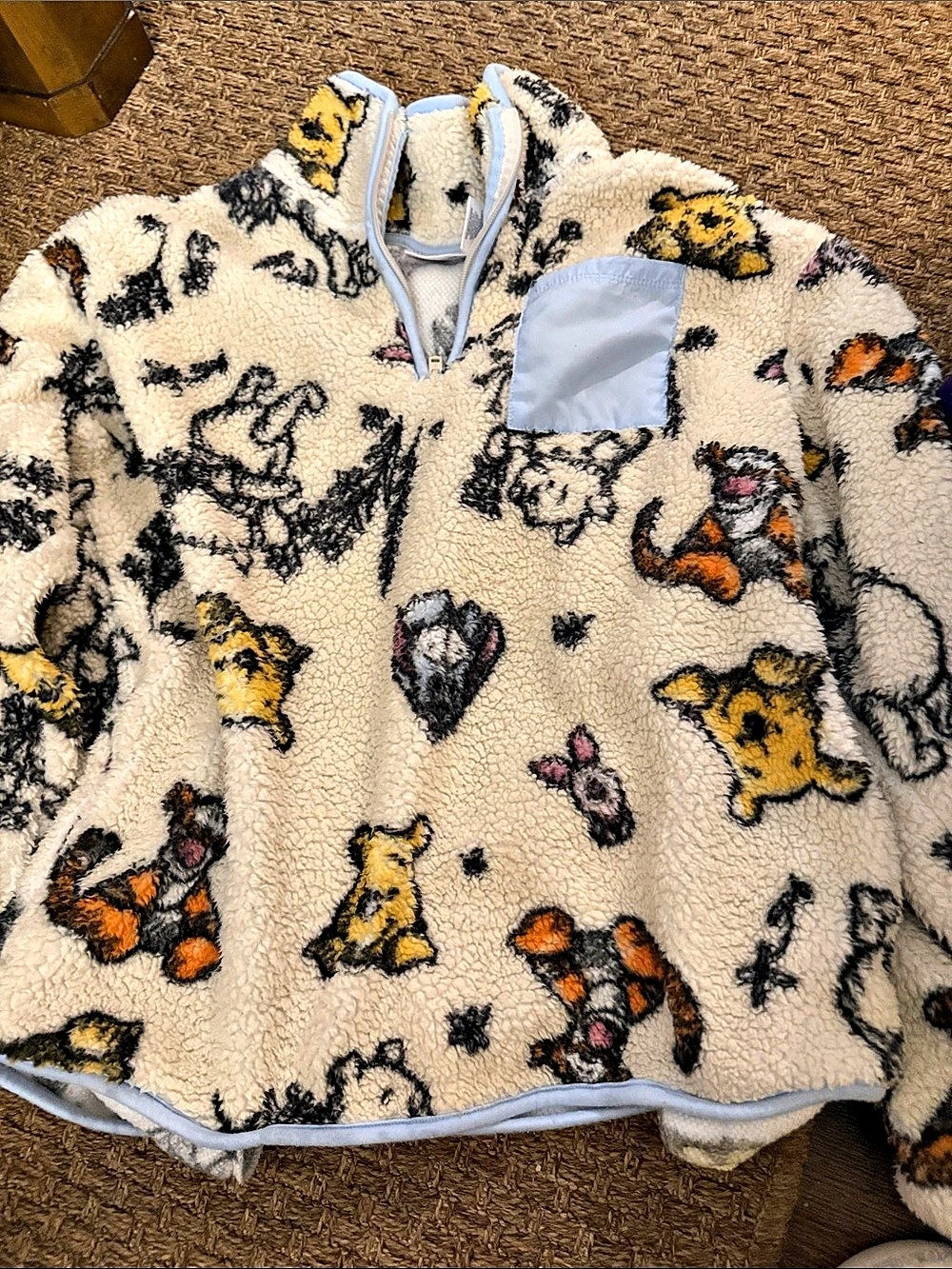 Disney Winnie the Pooh kids Quarter Zip Print Fleece Sweatshirt Quarter Zip xxs